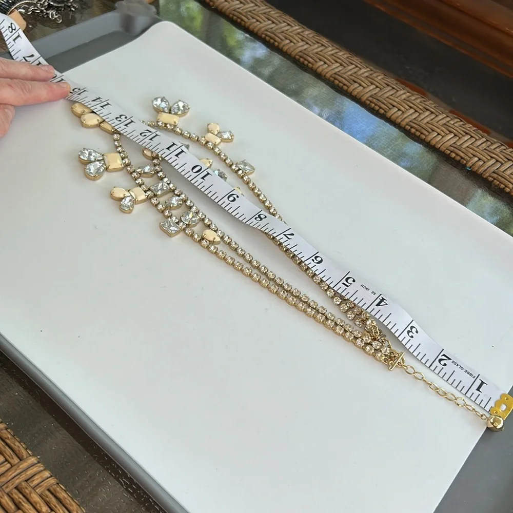 Rare Kate Spade Double Layer Secret Garden Rhinestone Statement Necklace
